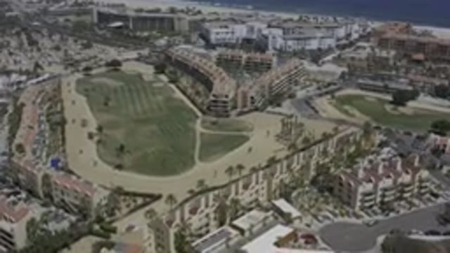 LOS CABOS MEXICO-2019: Top View Drone View of Houses, Buildings, Colony, Trees, and Road
