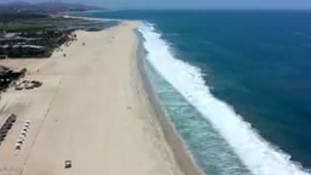 LOS CABOS MEXICO-2019: Birds Eye Drone Shot Of A Beach