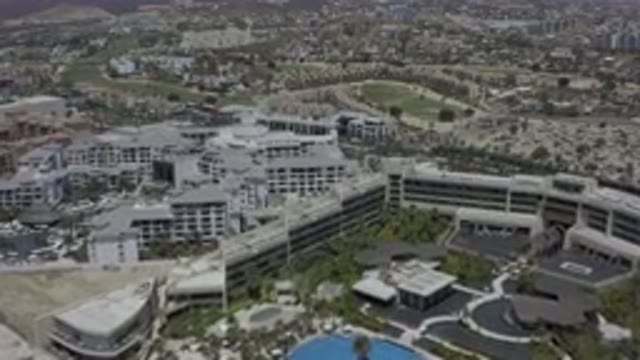 LOS CABOS MEXICO-2019: Drone Video Of A Heavily Populated Tall Building Complex