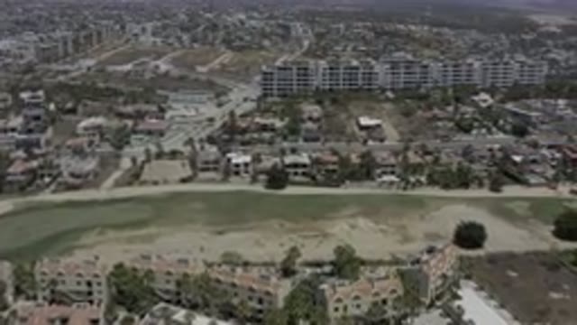 LOS CABOS MEXICO-2019: Overhead Footage From A Helicopter Of Neighborhoods And