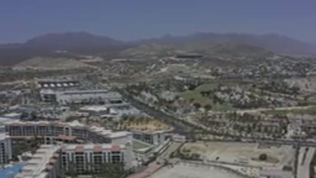 LOS CABOS MEXICO-2019: Helicopter Shot Of City Beside The Sea