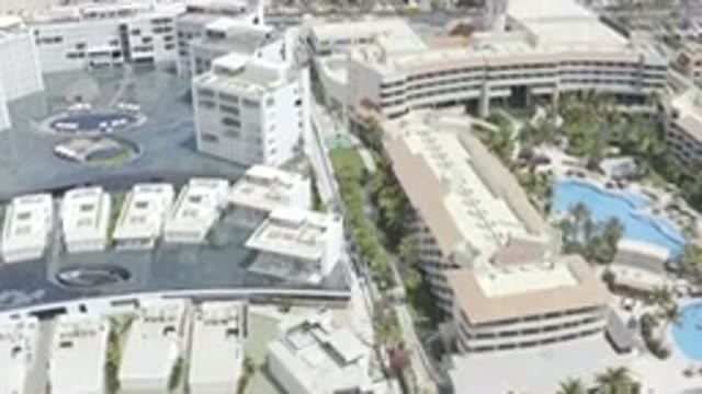 LOS CABOS MEXICO-2019: Overhead Drone Footage Of Condos And Hotels With Pools In