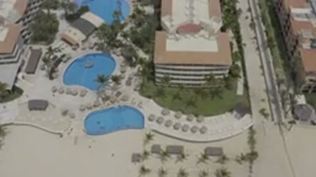 LOS CABOS MEXICO-2019: Overhead Drone Footage Of Hotels And Condos With Pools On