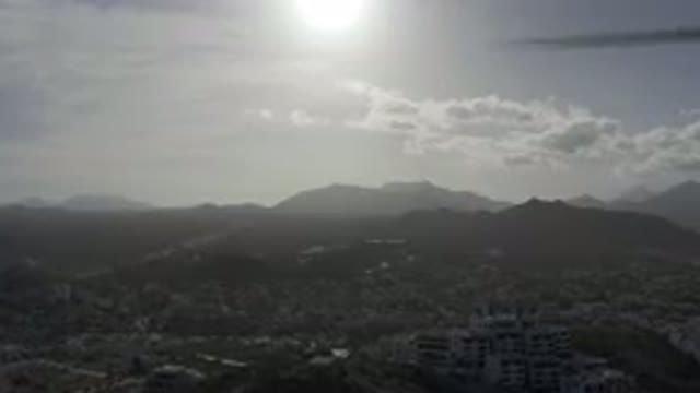 LOS CABOS MEXICO-2019: Aerial Footage Of A Large City Down On The Ground And Far