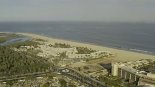 LOS CABOS MEXICO-2019: Aerial Footage Of A Beach Side With The Tide Coming In
