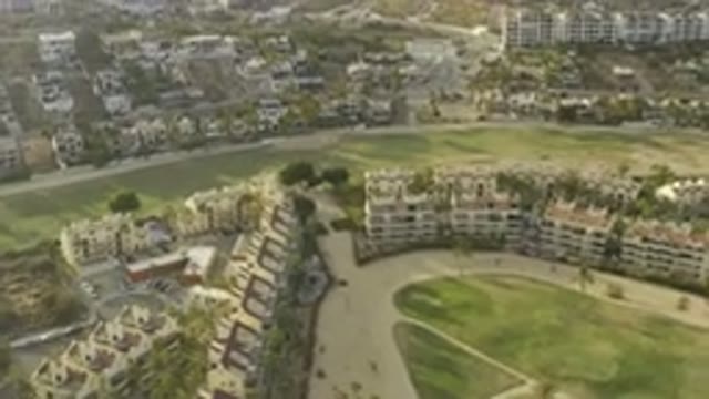 LOS CABOS MEXICO-2019: Drone View Of Abandoned Houses And Cottage