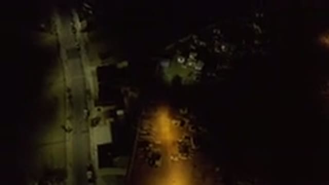 LOS CABOS MEXICO-2019: Aerial View Of A Neighborhood At Night In The Dark