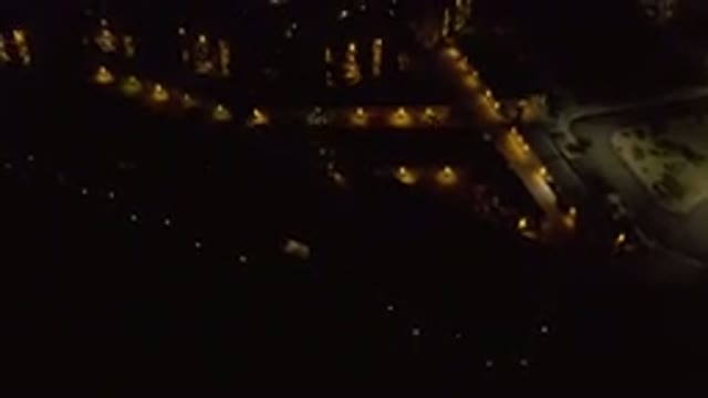 LOS CABOS MEXICO-2019: Aerial View At Night Of An Approach Road To A Multistory