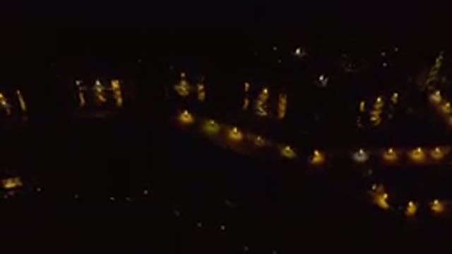 LOS CABOS MEXICO-2019: Top View Night Mode Fully Dark Mode Some Bright Lights In
