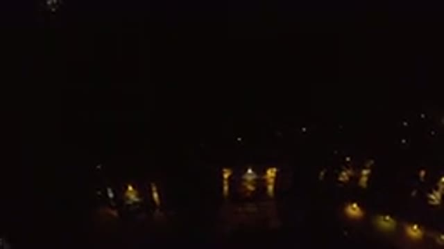 LOS CABOS MEXICO-2019: Night Time Overhead Shot Of Affluent Neighborhood Lit By