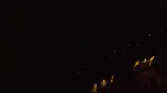LOS CABOS MEXICO-2019: A Drone Is Recording A Video Of A Residential Neighborhood At Night