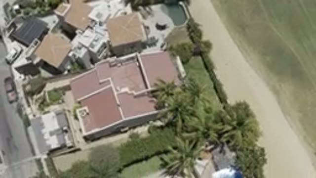 LOS CABOS MEXICO-2019: The Top View Of A Beautiful Neighborhood With Pink Roofed Houses
