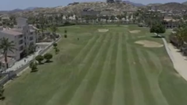 LOS CABOS MEXICO-2019: Drone Captures Beautiful Golf Course Lined With Fancy Mansions