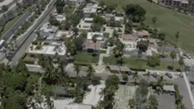 LOS CABOS MEXICO-2019: Aerial View Of Palm Trees And Buildings In Grassy Area