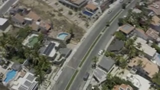 LOS CABOS MEXICO-2019: Suburban Neighborhood Of Houses And Roads Near By With