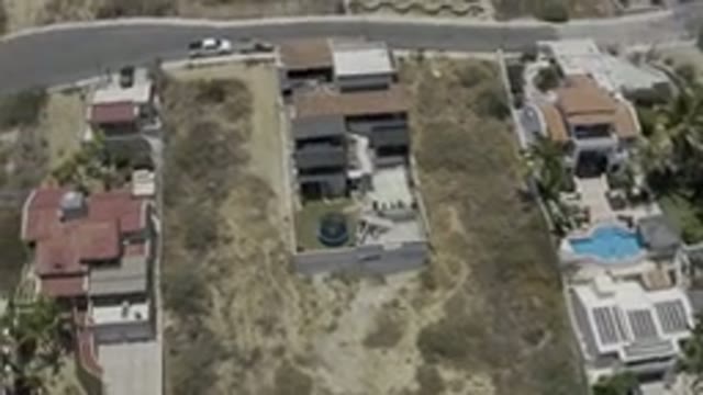 LOS CABOS MEXICO-2019: Drone Cam Filming Beautiful Houses In A Big Modern City