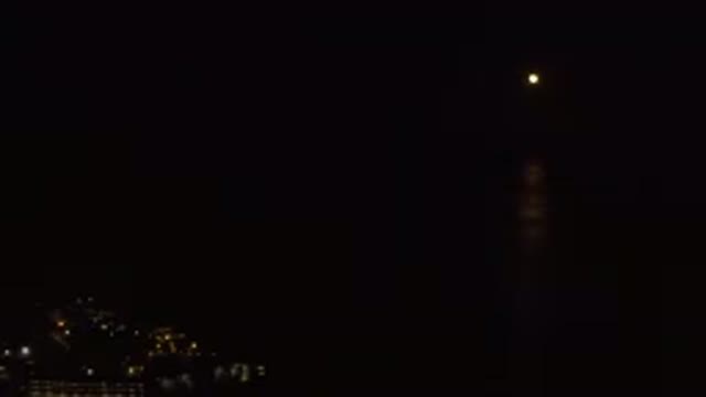 LOS CABOS MEXICO-2019: Night View Of The Sea And The Moon From The City