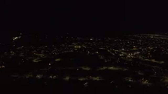 LOS CABOS MEXICO-2019: Mobile Drone Footage Of Night Skyline Of Town And Streets