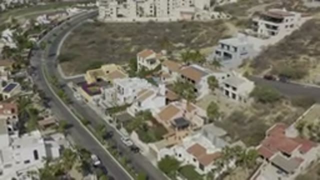 LOS CABOS MEXICO-2019: Desert Community Aztec Style Homes With Greenery In