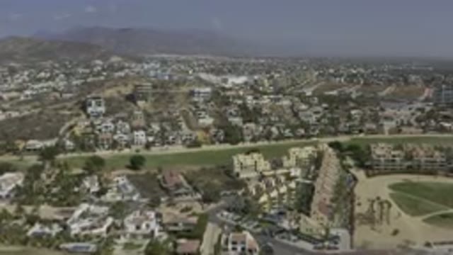LOS CABOS MEXICO-2019: A Golf Course Cuts Through The Middle Of An Urban Area