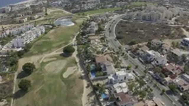 LOS CABOS MEXICO-2019: Aerial Drone Flight Over Residential Neighborhoods