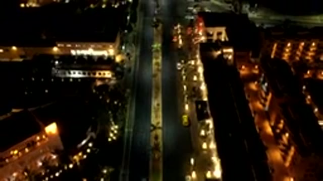 LOS CABOS MEXICO-2019: Moving Bird's Eye View Of City Road Sped Up With Cars