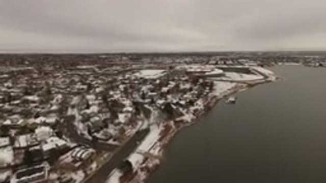 JEFFERSON COUNTY COLORADO-2015: Drone Footage Over Snow-Covered Suburban Neighborhood