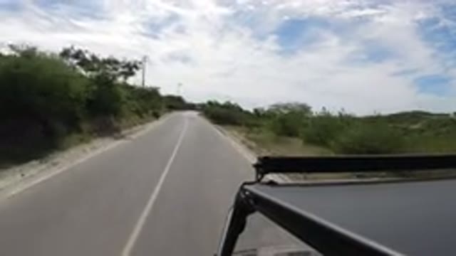 LOS CABOS MEXICO-2019: First Person Perspective Driving Down Lonely Road With