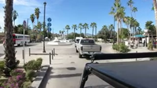LOS CABOS MEXICO-2019: Driver Of Car Patiently Follows Truck While Driving