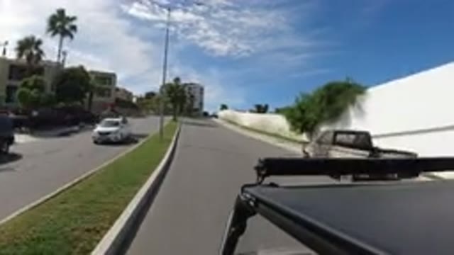 LOS CABOS MEXICO-2019: Driver's View Driving Down The Street