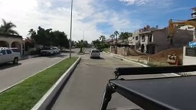 LOS CABOS MEXICO-2019: Video Of A Jeep Slowly Going Through Roadways And