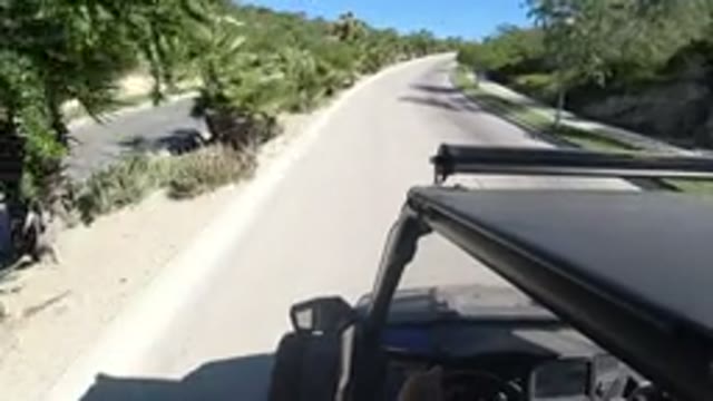 LOS CABOS MEXICO-2019: Black Car On A Sunday Drive In California On A Sunny Day