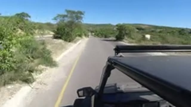LOS CABOS MEXICO-2019: Video Of Someone Driving Down The Road In A Jeep On A