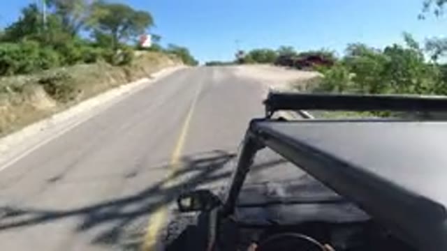 LOS CABOS MEXICO-2019: Footage Of A Camera On Top Of A Jeep As The Car Keeps Moving