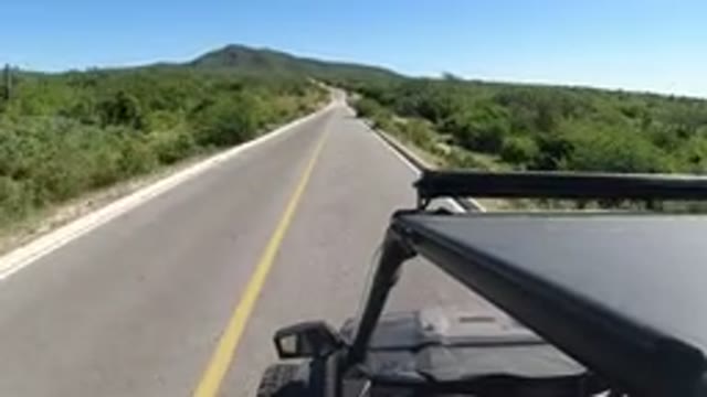 LOS CABOS MEXICO-2019: Jeep Down The Road Plants So Rounding Riding Street