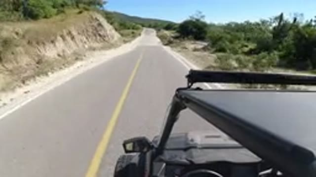 LOS CABOS MEXICO-2019: Video Of A Car Driving Down A Smooth Clear Road On A