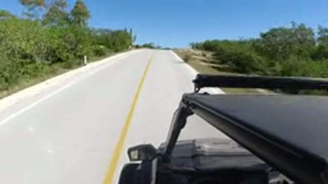 LOS CABOS MEXICO-2019: A Car in the Road at High Velocity