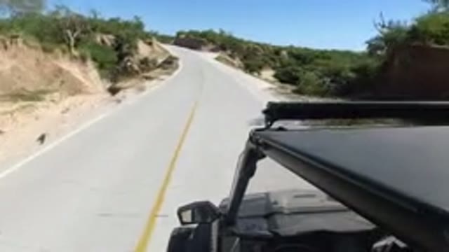 LOS CABOS MEXICO-2019: Driving Down The Road With A View Of The Desert