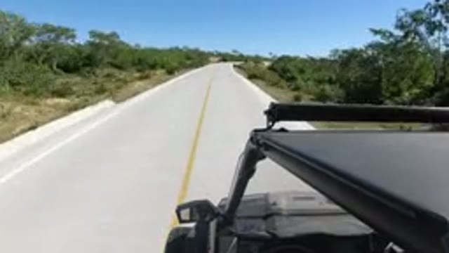 LOS CABOS MEXICO-2019: Nice Sunny Day Driving In A SUV Down A Highway With Green