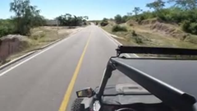 LOS CABOS MEXICO-2019: Moving Video Of A SUV On A Two Lane Highway Traveling