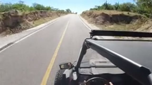 LOS CABOS MEXICO-2019: Driver Driving At High Speed With His Car On A Beautiful Road