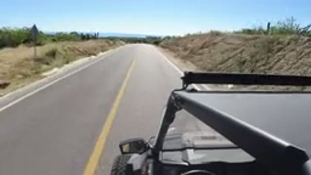 LOS CABOS MEXICO-2019: Footage With A Camera On Top Of A Jeep As The Car Is Moving