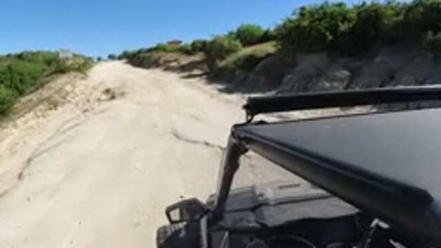 LOS CABOS MEXICO-2019: A Mini SUV Driving At Slow Speed Then Comes To A Complete Stop
