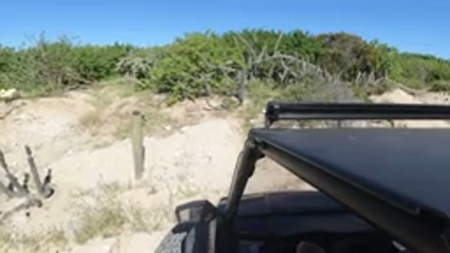 LOS CABOS MEXICO-2019: Camera Recording From The Top Of A Black Car Driving On A