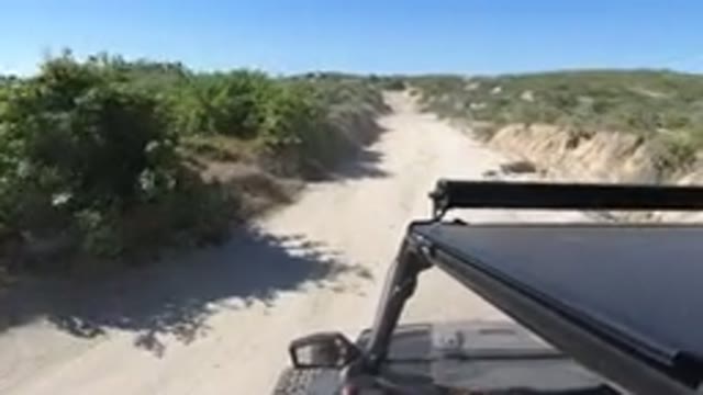 LOS CABOS MEXICO-2019: Adventurous Driver Enjoys Cursing Down Dirt Road With