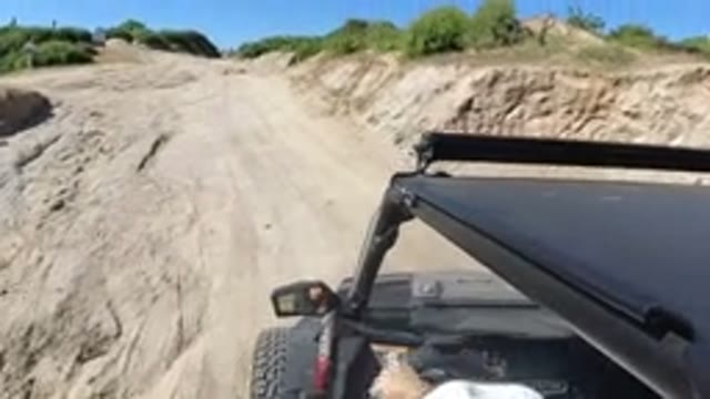 LOS CABOS MEXICO-2019: Video Taken From The Side Of An Off-Road Vehicle On Dry Land