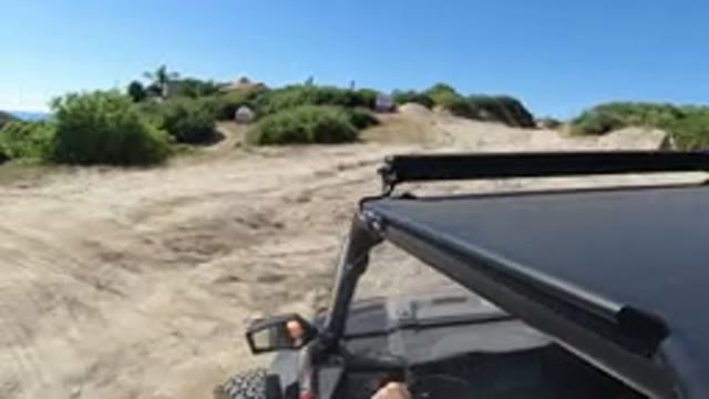 LOS CABOS MEXICO-2019: Driving Through The Dry Landscape On The Road In The