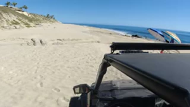LOS CABOS MEXICO-2019: Footage Of A Camera Sitting On Top Of A Jeep While The