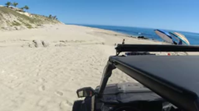 LOS CABOS MEXICO-2019: Sand Beach Summer People Swimming Car Camping Sunbath