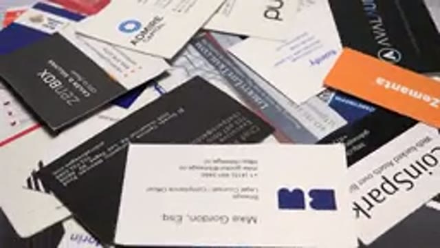 Closeup Video Of Promotional Cards Spinning Around